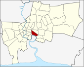 Map of Bangkok, Thailand with Khlong Toei