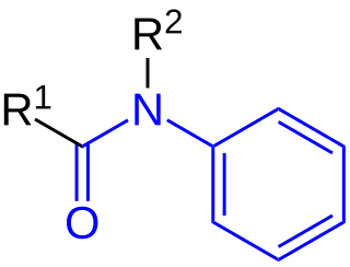 <span class="mw-page-title-main">Anilide</span> Organic compounds of the form RC(=O)N(R’)C₆H₅