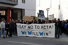 Protests in Denmark, February 2012 Anti-ACTA Demonstration in Aalborg, Denmark, 2012-02-25 -ubt-141.JPG