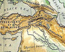 Das Armenische Hochland auf einer Karte von 1923