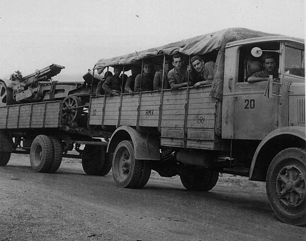 Italian troops and arms on their way to Tobruk 1941