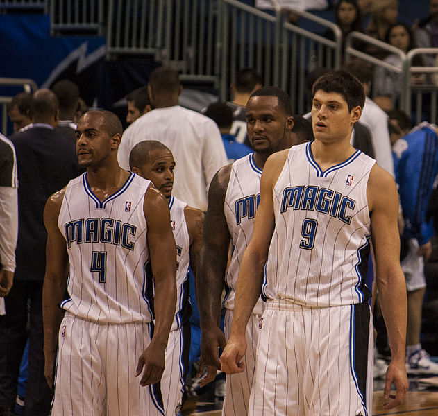 File:Arron Aflalo, Nikola Vucevic, Jameer Nelson, Glen Davis Washington at Orlando 021.jpg