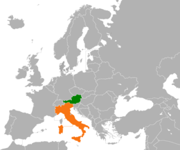 Carte indiquant l'emplacement de l'Autriche et de l'Italie