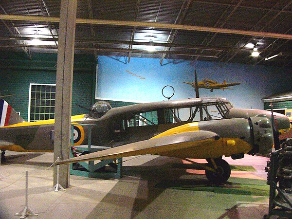 Avro Anson bomber trainer in the city's branch of the WDM museum