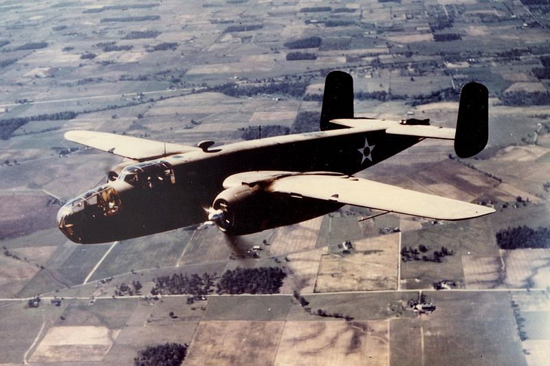 File:B-25A Mitchell in flight c1941.jpg