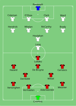 Line up Belgium versus Ireland