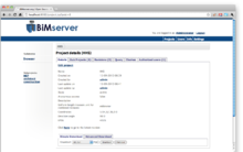 Bildschirmfoto: BIMserver Projekt-Details