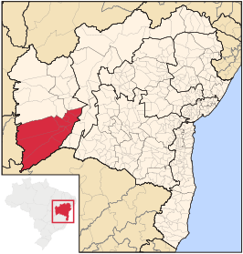 Ligging van de Braziliaanse microregio Santa Maria da Vitória in Bahia