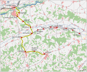 Section of the Landau – Arnstorf railway line