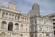 The East Asiatic Building (left), next to the Bank of Indochina, with State Tower in the background Bang Rak, Bangkok 10500, Thailand - panoramio (1).jpg