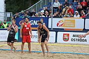 Deutsch: Beachhandball Europameisterschaften 2019 (Beach handball Euro); Tag 6: 7. Juli 2019 – Spiel um Platz Drei, Männer, Ungarn-Russland 2:0 (26:20, 23:22) English: Beach handball Euro; Day 6: 7 July 2019 – Men's Bronze Medal Match – Hungary-Russia 2:0 (26:20, 23:22)