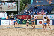 Deutsch: Beachhandball Europameisterschaften 2019 (Beach handball Euro); Tag 6: 7. Juli 2019 – Spiel um Platz Drei, Frauen, Kroatien-Niederlande 0:2 (14:23, 20:22) English: Beach handball Euro; Day 6: 7 July 2019 – Women's Bronze Medal Match – Croatia-Netherlands 0:2 (14:23, 20:22)