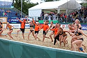 Deutsch: Beachhandball Europameisterschaften 2019 (Beach handball Euro); Tag 6: 7. Juli 2019 – Spiel um Platz Drei, Frauen, Kroatien-Niederlande 0:2 (14:23, 20:22) English: Beach handball Euro; Day 6: 7 July 2019 – Women's Bronze Medal Match – Croatia-Netherlands 0:2 (14:23, 20:22)