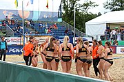 Deutsch: Beachhandball Europameisterschaften 2019 (Beach handball Euro); Tag 6: 7. Juli 2019 – Spiel um Platz Drei, Frauen, Kroatien-Niederlande 0:2 (14:23, 20:22) English: Beach handball Euro; Day 6: 7 July 2019 – Women's Bronze Medal Match – Croatia-Netherlands 0:2 (14:23, 20:22)