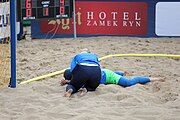 Deutsch: Beachhandball Europameisterschaften 2019 (Beach handball Euro); Tag 3: 4. Juli 2019 – Männer, Platzierungsrunde Gruppe III, Slowenien-Türkei 0:2 (18:18, 22:23) English: Beach handball Euro; Day 3: 4 July 2019 – Men Consolation Round Group III – Slovenia-Turkey 0:2 (18:18, 22:23)