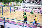 Deutsch: Beachhandball bei den Olympischen Jugendspielen 2018; Tag 6, 12. Oktober 2018; Jungen, Platzierungssspiel Ränge 5-6 – Thailand-Ungarn 0:2 English: Beach handball at the 2018 Summer Youth Olympics at 12 October 2018 – Boy's Placement Match 5-6 – Thailan-Hungary 0:2