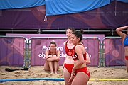 Deutsch: Beachhandball bei den Olympischen Jugendspielen 2018; Tag 5, 10. November 2018; Mädchen, Hauptrunde - Kroatien-Argentinien 1:2 English: Beach handball at the 2018 Summer Youth Olympics at 11 October 2018 – Girls Main Round – Croatia-Argentina 1:2