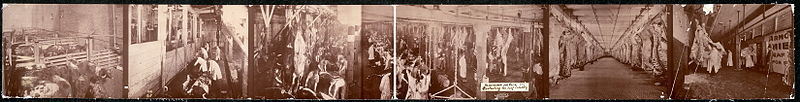 Panorama of the beef industry in 1900 by a Chicago-based photographer Beef industry panorama 1900 loc.jpg