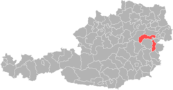 okres Vídeňské Nové Město-venkov na mapě Rakouska