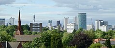 Birmingham Skyline from Edgbaston Cricket Ground (cropped, edited).jpg