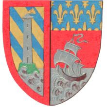 Blason du Touquet-Paris-Plage tiré des armoiries dessinés en 1894 par Robert de Guyencourt.png