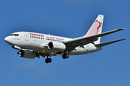 Boeing 737-600 Tunisair (TAR) TS-IOR - MSN 29502 816 - Opkaldt Tahar Haddad (9742095292) .jpg