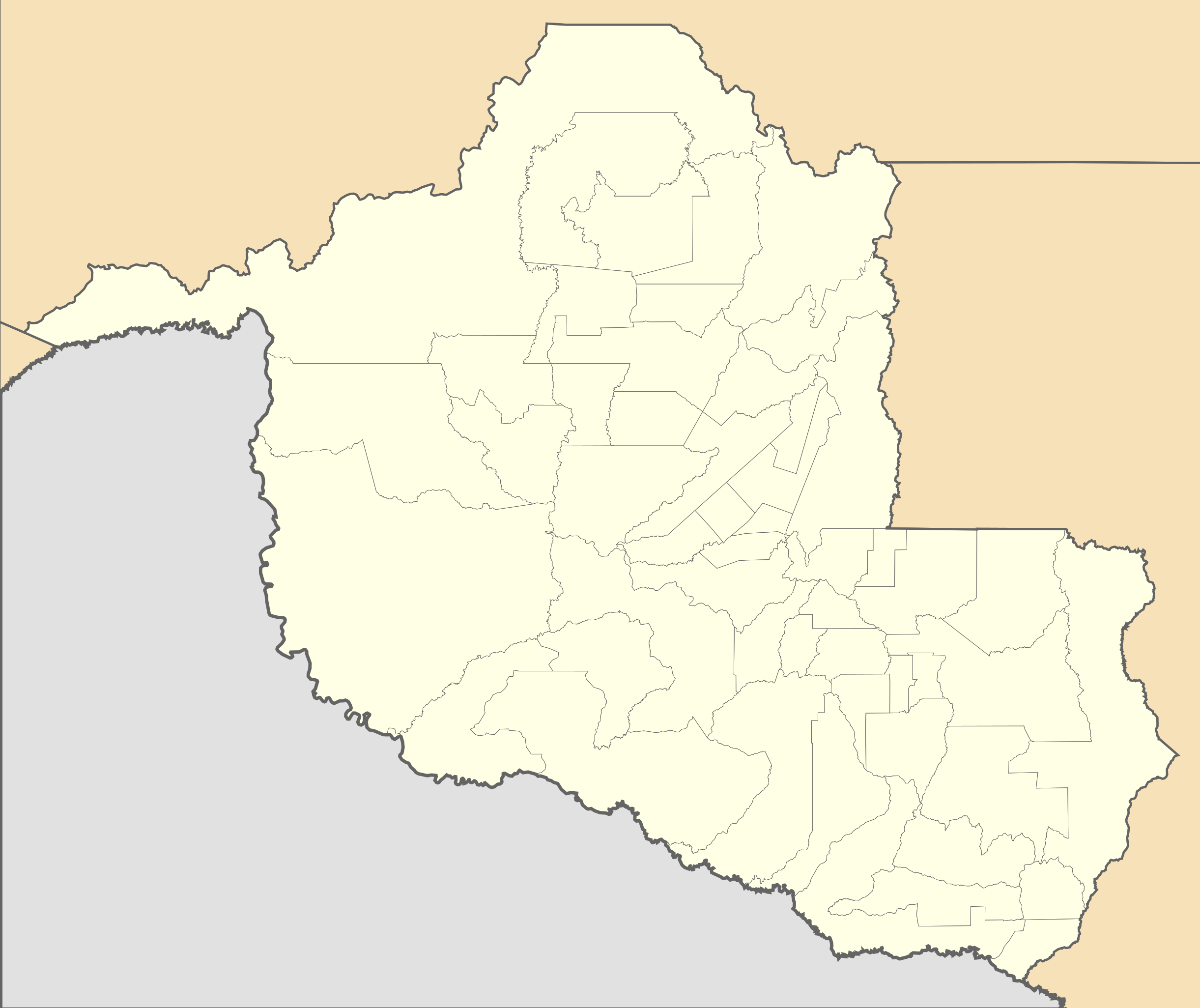 Map of Rondônia, state of Brazil