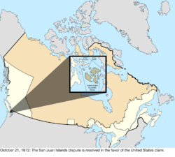 Map of the change to Canada on October 21, 1872