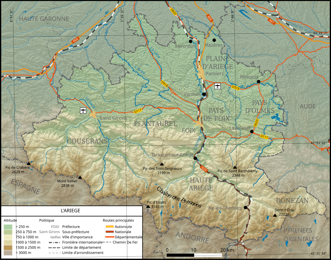 Liste des cours d'eau de l'Ariège