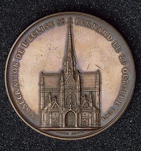 Consécration de l'église Saint Bernard (1861), médaille, revers[8].