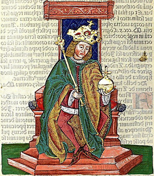 King Charles Robert as depicted in the Chronica Hungarorum