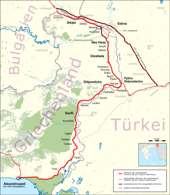 Route of the Chemin de fer Franco-Hellenique