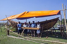 Traditional boat under construction in West Bengal, India Chhot 1.jpg