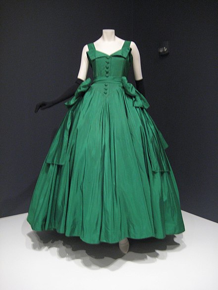 Christian Dior ball gown and evening glove, 1954, at the Indianapolis Museum of Art