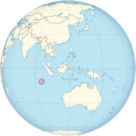 Cocos (Keeling) Islands on the globe (Southeast Asia centered).svg