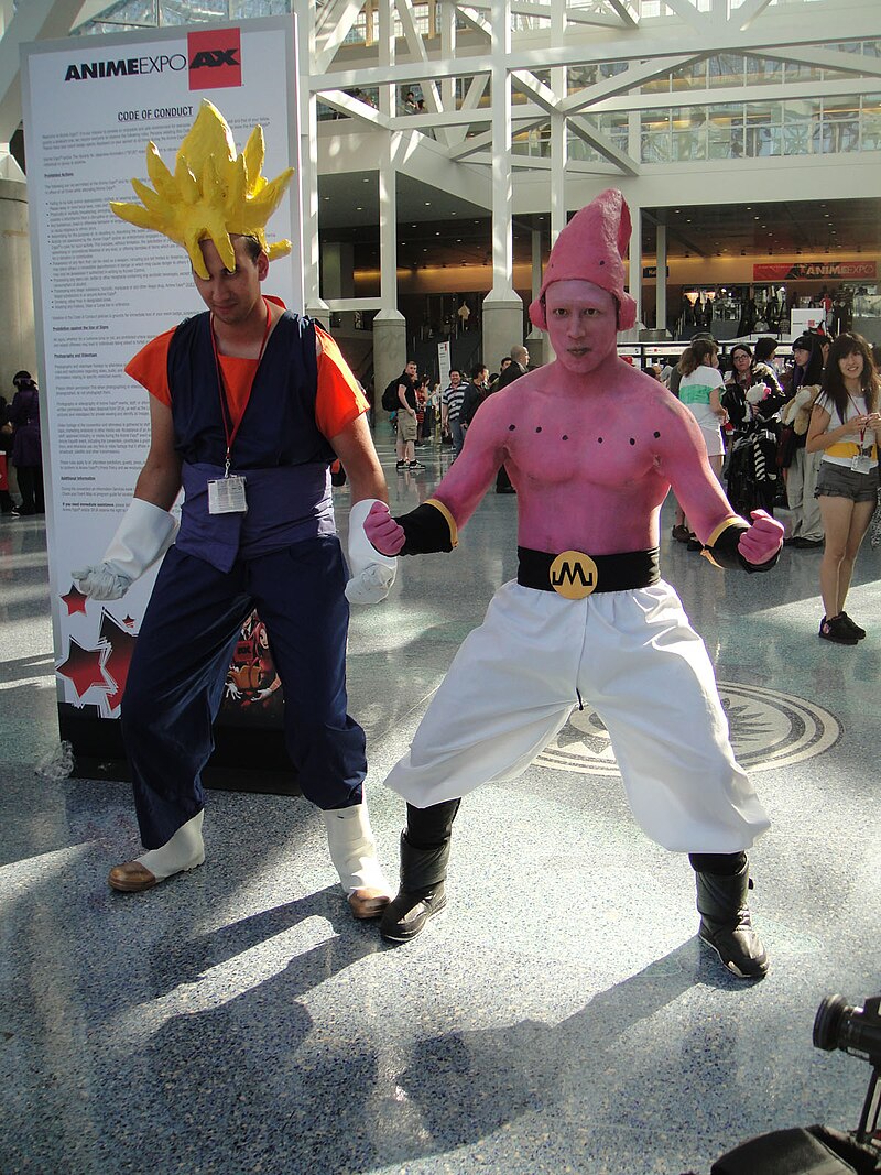 File:Cosplayers of Son Goku and Majin Boo, Dragon Ball Z at Anime Expo   - Wikimedia Commons