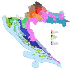 Image 42Map of the Shtokavian, Chakavian and Kajkavian dialects in Croatia by municipality (from Croatia)