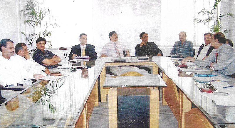 File:DCO Faisalabad Maj (R) Azam Suleman (middle) along with District Mayor Faisalabad, chairing district development meeting.jpg