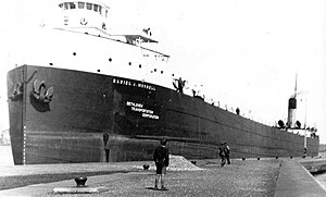 Daniel J. Morell in 1936 inside the Soo Locks.jpg