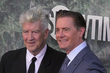 Lynch (left) with Kyle MacLachlan at the 2017 premiere of Twin Peaks: The Return