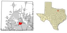 Denton County Texas Incorporated Areas Highland Village highlighted.svg