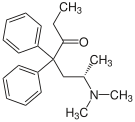 Chemical structure of dextromethadone.