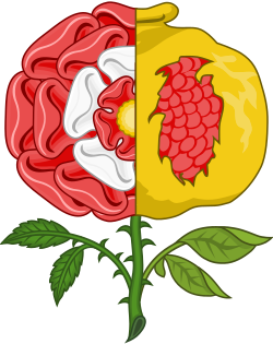 File:Dimidiated Rose and Pomegranate Badge of Henry VIII.svg