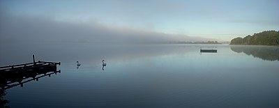 Danau Dobbertiner See, Mecklenburg-Vorpommern, Jerman.