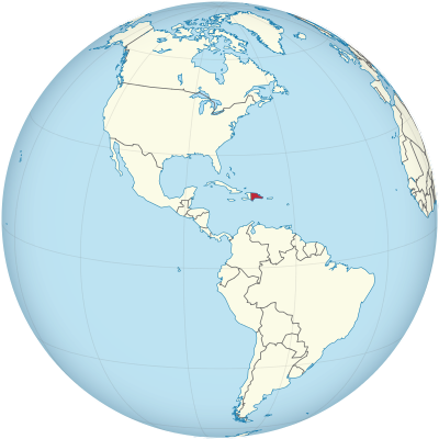 Dominican Republic on the globe (Americas centered).svg