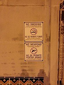 Sign in Downtown San Antonio communicating the city's smoking ordinance Downtown, San Antonio, TX, USA - panoramio (46).jpg