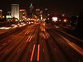 Atlanta's Downtown Connector at night, as seen from the 5th Street Bridge that links Technology Square to Georgia Tech's main campus.