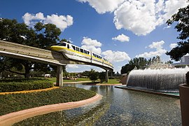 The Walt Disney World Monorail System passes through World Celebration.