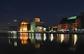 Duisburger Innenhafen at night, Ruhrgebiet