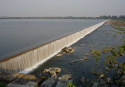 Dummugudem Barrage on the Godavari River near Parnasala